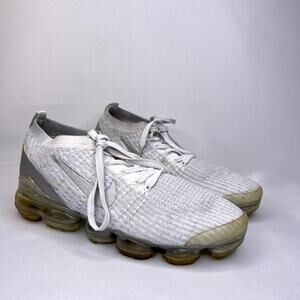 Nike Air VaporMax Flyknit 3 Womans 9.5 Mens 8 Running Shoes Pure Platinum